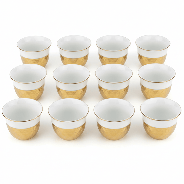 Verucci White and Gold Ceramic Arabic Cawa Coffee Cups Set of 12 Premium Finish Elegant Gahwa Cups 80 ml - Al Kabayel Discount CentreVerucci White and Gold Ceramic Arabic Cawa Coffee Cups Set of 12 Premium Finish Elegant Gahwa Cups 80 mlTea CupsVERUCCIAl Kabayel Discount Centre