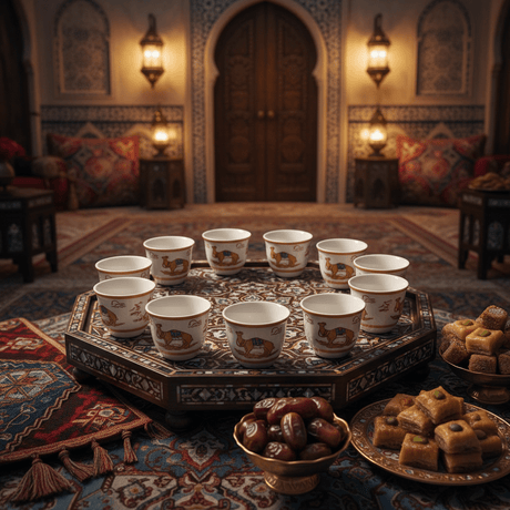 Verucci White Ceramic Arabic Coffee Cawa Cups Set of 12 Orange Rim Camel Design Middle Eastern Gahwa Finjan 80 ml - Al Kabayel Discount CentreVerucci White Ceramic Arabic Coffee Cawa Cups Set of 12 Orange Rim Camel Design Middle Eastern Gahwa Finjan 80 mlTea CupsVERUCCIAl Kabayel Discount Centre
