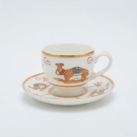 Verucci White Ceramic Mug & Saucer Set Camel Desert Motif - 300ml - Al Kabayel Discount CentreVerucci White Ceramic Mug & Saucer Set Camel Desert Motif - 300mlMugsVERUCCIAl Kabayel Discount Centre