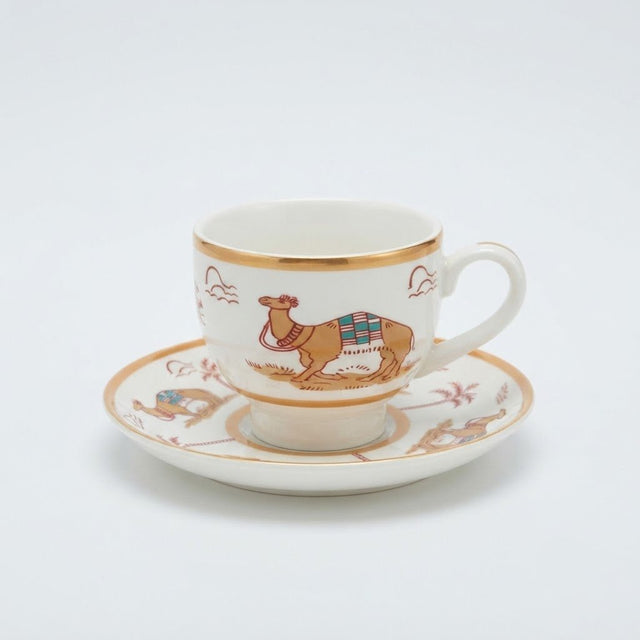 Verucci White Ceramic Mug & Saucer Set Camel Desert Motif - 300ml - Al Kabayel Discount CentreVerucci White Ceramic Mug & Saucer Set Camel Desert Motif - 300mlMugsVERUCCIAl Kabayel Discount Centre