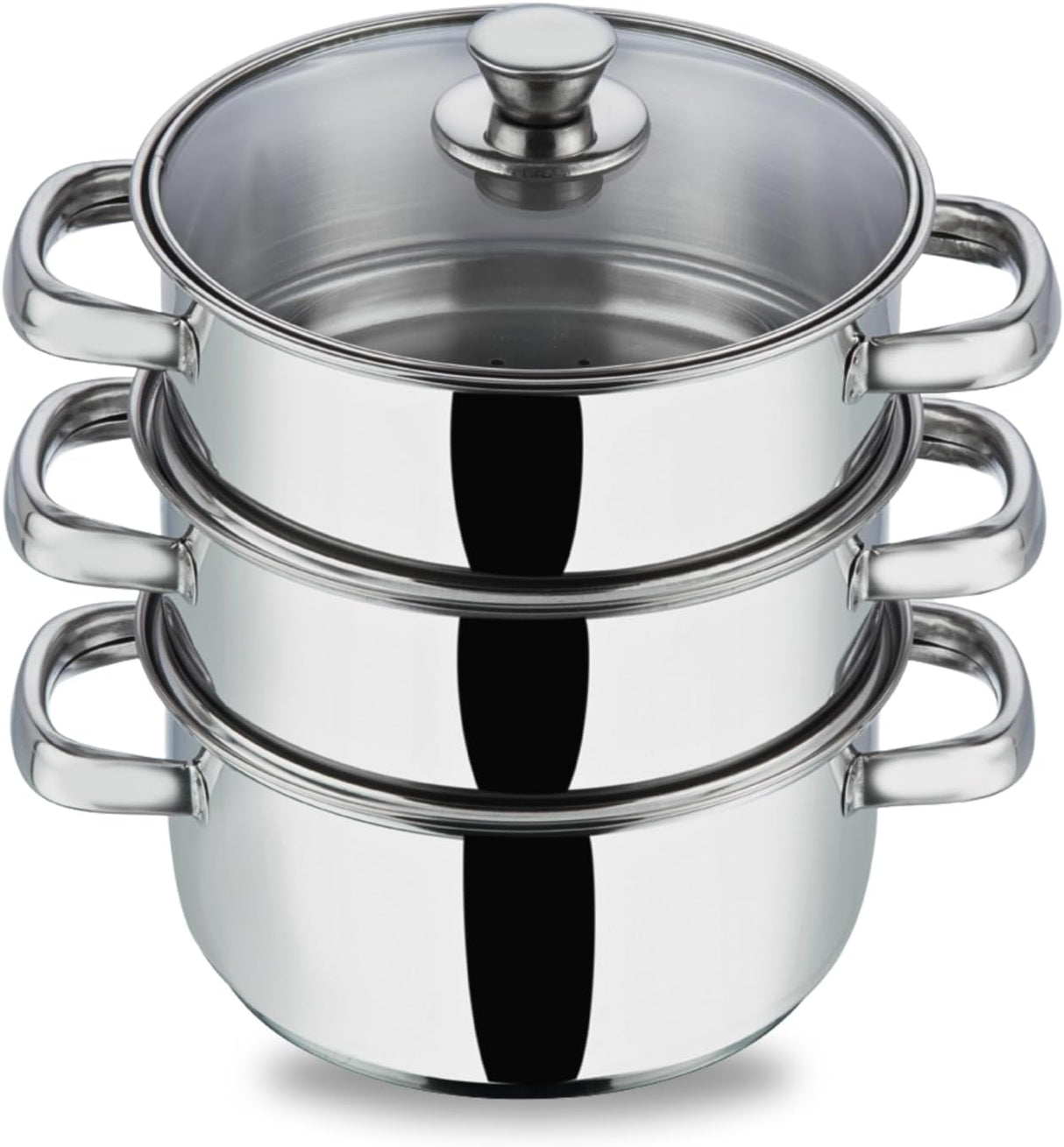 Vinod 24cm 3 - Tier Stainless Steel Idli Steamer with Glass Lid – Heavy Base Cooker - Al Kabayel Discount CentreVinod 24cm 3 - Tier Stainless Steel Idli Steamer with Glass Lid – Heavy Base CookerFood StreamersVINODAl Kabayel Discount Centre