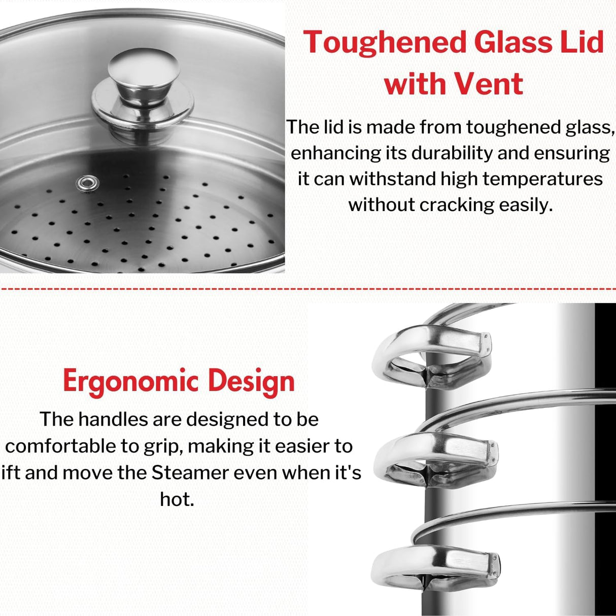 Vinod 28cm 3 - Tier Stainless Steel Multi - Purpose Steamer with Glass Lid – Induction Compatible - Al Kabayel Discount CentreVinod 28cm 3 - Tier Stainless Steel Multi - Purpose Steamer with Glass Lid – Induction CompatibleFood StreamersVINODAl Kabayel Discount Centre