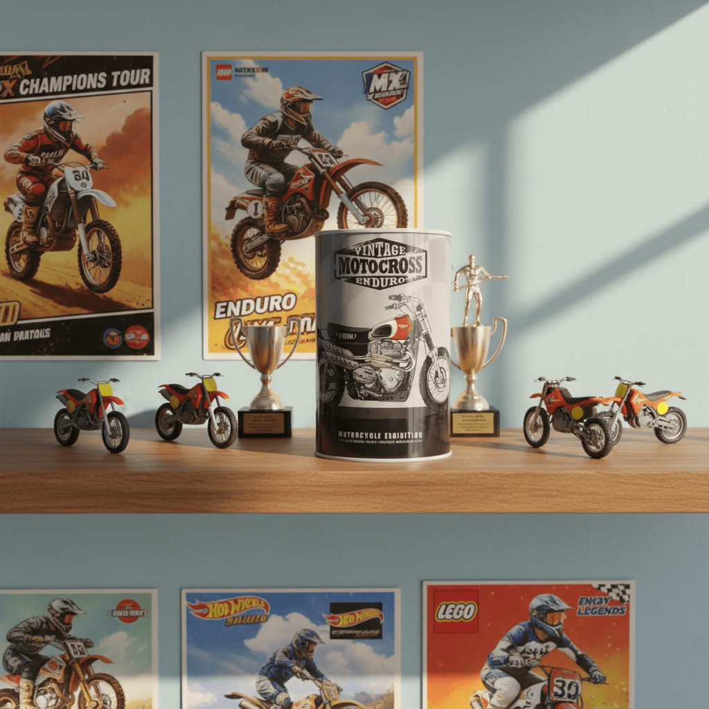 Vintage Motocross Enduro Metal Coin Piggy Bank Tin Can | Motorcycle Exhibition Savings Box | 13×8cm | Perfect Gift for Bike Lovers & Kids - Al Kabayel Discount CentreVintage Motocross Enduro Metal Coin Piggy Bank Tin Can | Motorcycle Exhibition Savings Box | 13×8cm | Perfect Gift for Bike Lovers & KidsOrganizers & AccessoriesAKDCAl Kabayel Discount Centre