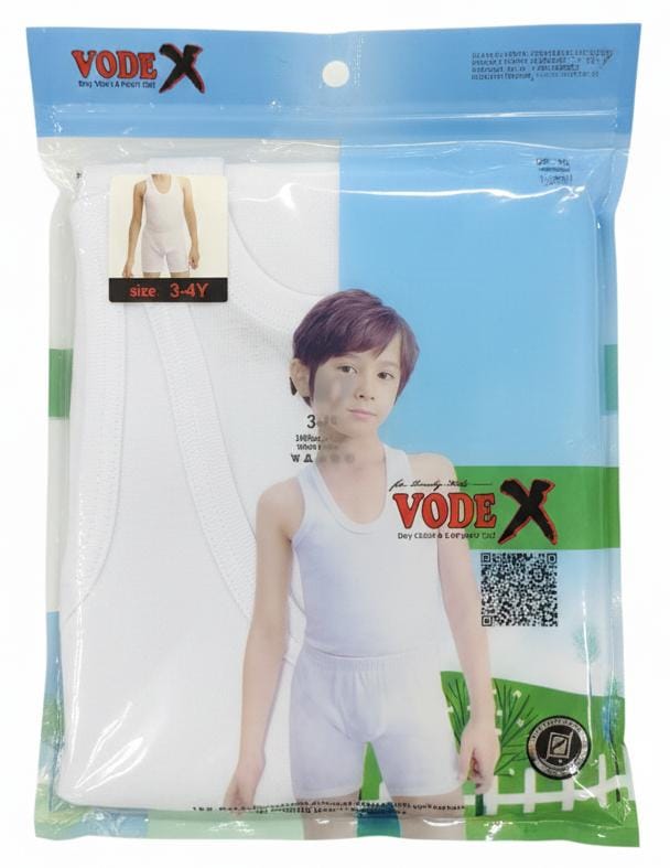 Vodex Boys Cotton Vest with Half Pant Set, Soft & Breathable Fabric, White Color, Kids Innerwear Set, 3–4 Years - Al Kabayel Discount CentreVodex Boys Cotton Vest with Half Pant Set, Soft & Breathable Fabric, White Color, Kids Innerwear Set, 3–4 YearsBoys's/Kid's UnderwearsVODEXAl Kabayel Discount Centre