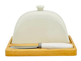 VOGATI Ceramic Butter Plate with Bamboo Base 15cm*15cm*9.5cm - Al Kabayel Discount CentreVOGATI Ceramic Butter Plate with Bamboo Base 15cm*15cm*9.5cmCookware AccessoriesVOGATIAl Kabayel Discount Centre