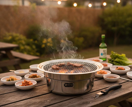 Vone Round BBQ Grill 35 cm | Compact Silver Color Charcoal Grill | Lightweight Portable Barbecue for Outdoor Cooking & Picnics - Al Kabayel Discount CentreVone Round BBQ Grill 35 cm | Compact Silver Color Charcoal Grill | Lightweight Portable Barbecue for Outdoor Cooking & PicnicsBBQ Grills & Fire PitsVONEAl Kabayel Discount Centre
