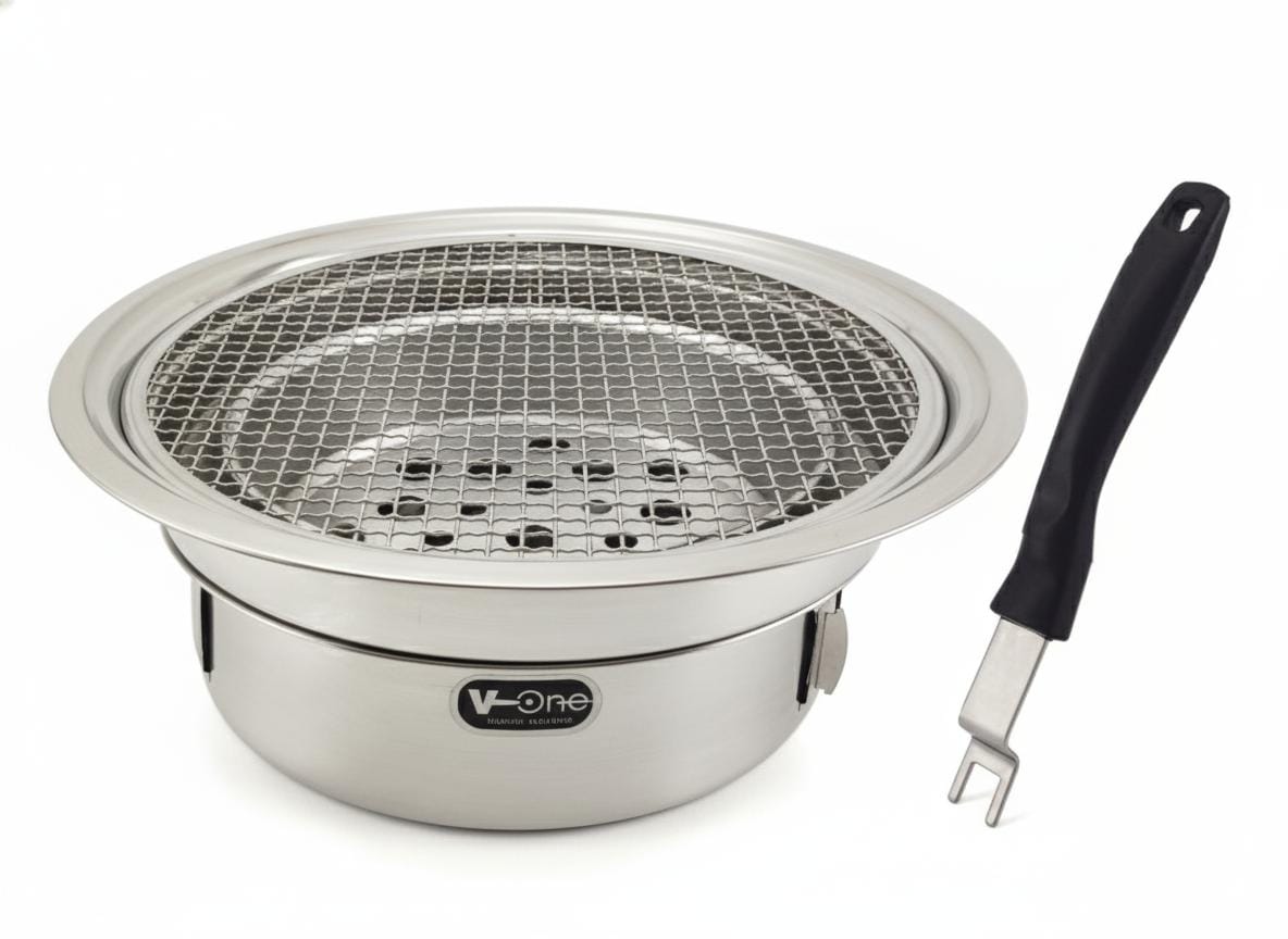 Vone Round BBQ Grill 35 cm | Compact Silver Color Charcoal Grill | Lightweight Portable Barbecue for Outdoor Cooking & Picnics - Al Kabayel Discount CentreVone Round BBQ Grill 35 cm | Compact Silver Color Charcoal Grill | Lightweight Portable Barbecue for Outdoor Cooking & PicnicsBBQ Grills & Fire PitsVONEAl Kabayel Discount Centre