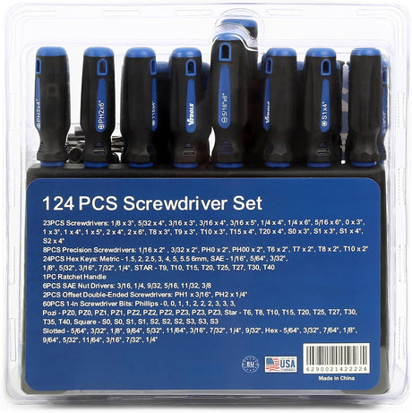 Vtools 124 PCS Screwdriver Set with Stand, Includes Precision Screwdrivers, Hex Keys, Ratchet Handle, Nut Drivers, Offset Screwdrivers, and Screw Bits, Tool Kit for Home and Professional Use,VT2261 - Al Kabayel Discount CentreVtools 124 PCS Screwdriver Set with Stand, Includes Precision Screwdrivers, Hex Keys, Ratchet Handle, Nut Drivers, Offset Screwdrivers, and Screw Bits, Tool Kit for Home and Professional Use,VT2261ToolsVTOOLSAl Kabayel Discount Centre
