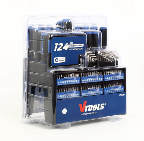 Vtools 124 PCS Screwdriver Set with Stand, Includes Precision Screwdrivers, Hex Keys, Ratchet Handle, Nut Drivers, Offset Screwdrivers, and Screw Bits, Tool Kit for Home and Professional Use,VT2261 - Al Kabayel Discount CentreVtools 124 PCS Screwdriver Set with Stand, Includes Precision Screwdrivers, Hex Keys, Ratchet Handle, Nut Drivers, Offset Screwdrivers, and Screw Bits, Tool Kit for Home and Professional Use,VT2261ToolsVTOOLSAl Kabayel Discount Centre
