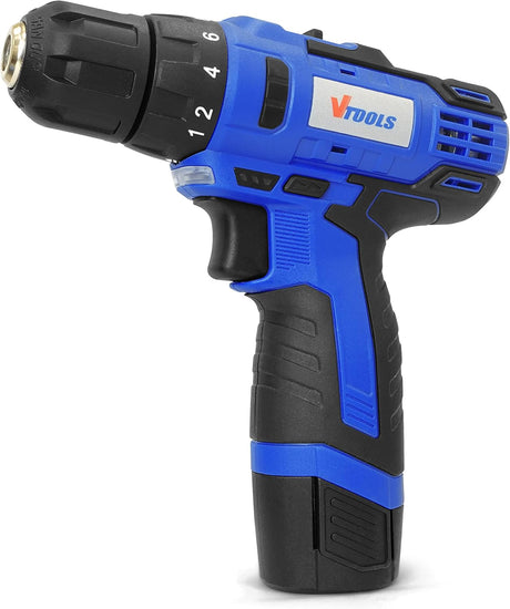 Vtools 12V Cordless Drill Driver Kit, 400 - 1400 RPM, Dual Speed with 2 Lithium - Ion Batteries 1.5 Ah, Powerful 28NM Torque, 10mm Chuck for Efficient Drilling & Fastening, 2 Years Warranty - VT1202 - BMC - Al Kabayel Discount CentreVtools 12V Cordless Drill Driver Kit, 400 - 1400 RPM, Dual Speed with 2 Lithium - Ion Batteries 1.5 Ah, Powerful 28NM Torque, 10mm Chuck for Efficient Drilling & Fastening, 2 Years Warranty - VT1202 - BMCToolsVTOOLSAl Kabayel Discount Centre