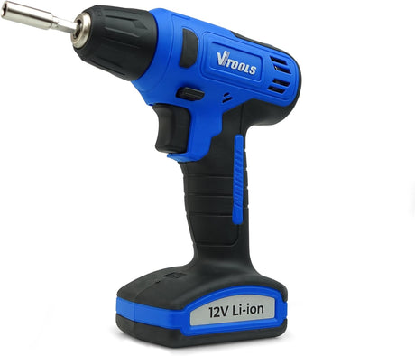 Vtools 12V Cordless Drill Driver With 13 Piece Bits Set, 850 RPM, with Built - In Lithium - Ion 1.5Ah Battery, 16NM Torque, 10mm Chuck for Efficient Drilling & Fastening, 2 Years Warranty, VT1216 - Al Kabayel Discount CentreVtools 12V Cordless Drill Driver With 13 Piece Bits Set, 850 RPM, with Built - In Lithium - Ion 1.5Ah Battery, 16NM Torque, 10mm Chuck for Efficient Drilling & Fastening, 2 Years Warranty, VT1216ToolsVTOOLSAl Kabayel Discount Centre