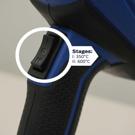 Vtools 2000W Heat Gun with Dual Temperature Control, Adjustable 350°C–600°C, Hot Air Tool for Paint, PVC & Crafting, Blue, VT1112 - Al Kabayel Discount CentreVtools 2000W Heat Gun with Dual Temperature Control, Adjustable 350°C–600°C, Hot Air Tool for Paint, PVC & Crafting, Blue, VT1112ToolsVTOOLSAl Kabayel Discount Centre