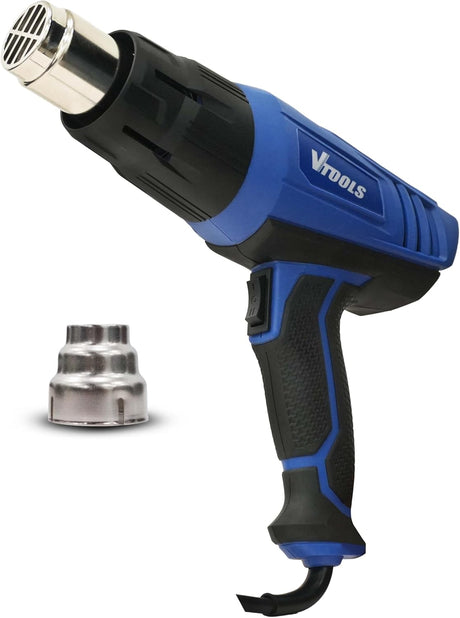 Vtools 2000W Heat Gun with Dual Temperature Control, Adjustable 350°C–600°C, Hot Air Tool for Paint, PVC & Crafting, Blue, VT1112 - Al Kabayel Discount CentreVtools 2000W Heat Gun with Dual Temperature Control, Adjustable 350°C–600°C, Hot Air Tool for Paint, PVC & Crafting, Blue, VT1112ToolsVTOOLSAl Kabayel Discount Centre