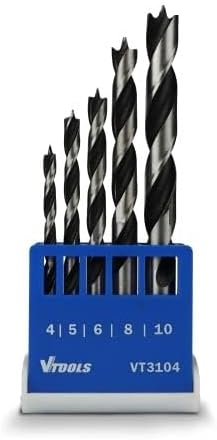 Vtools 5 Piece Drill Bit Set For Wood (4, 5, 6, 8, And 10 Mm), Blue/Grey, VT3104 - Al Kabayel Discount CentreVtools 5 Piece Drill Bit Set For Wood (4, 5, 6, 8, And 10 Mm), Blue/Grey, VT3104ToolsVTOOLSAl Kabayel Discount Centre