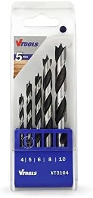 Vtools 5 Piece Drill Bit Set For Wood (4, 5, 6, 8, And 10 Mm), Blue/Grey, VT3104 - Al Kabayel Discount CentreVtools 5 Piece Drill Bit Set For Wood (4, 5, 6, 8, And 10 Mm), Blue/Grey, VT3104ToolsVTOOLSAl Kabayel Discount Centre