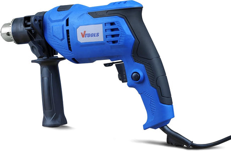 VTOOLS 650 Watt Impact Drill With Multi Function (Hammer And Drill), 360 degree Rotating Side Handle, Guide Ruler, And Variable Speed, Blue, VT1206 - Al Kabayel Discount CentreVTOOLS 650 Watt Impact Drill With Multi Function (Hammer And Drill), 360 degree Rotating Side Handle, Guide Ruler, And Variable Speed, Blue, VT1206Power ToolsVTOOLSAl Kabayel Discount Centre