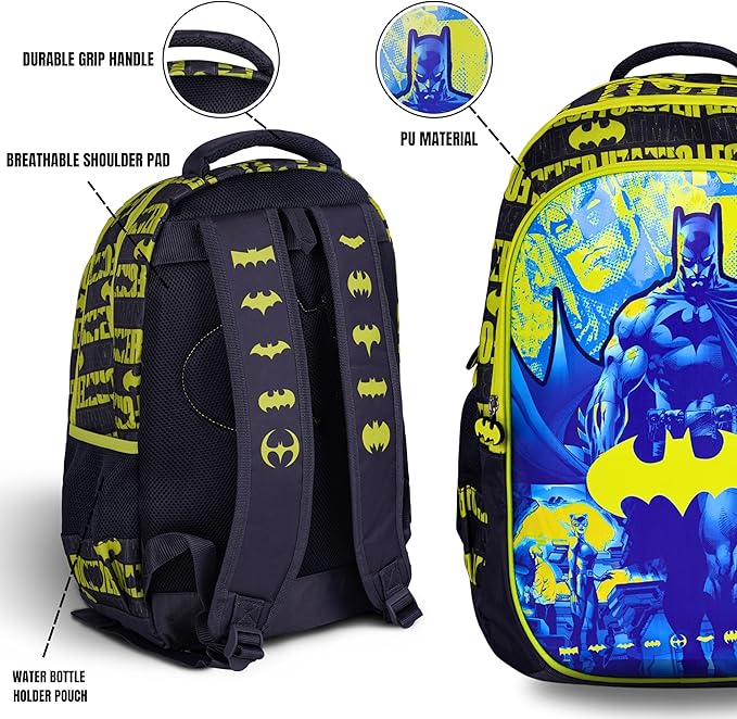 Warner Bros Batman School Bag 18", Ergonomic Backpack Lightweight, Durable - Al Kabayel Discount CentreWarner Bros Batman School Bag 18", Ergonomic Backpack Lightweight, DurableSchool BagsWARNER BROSAl Kabayel Discount Centre