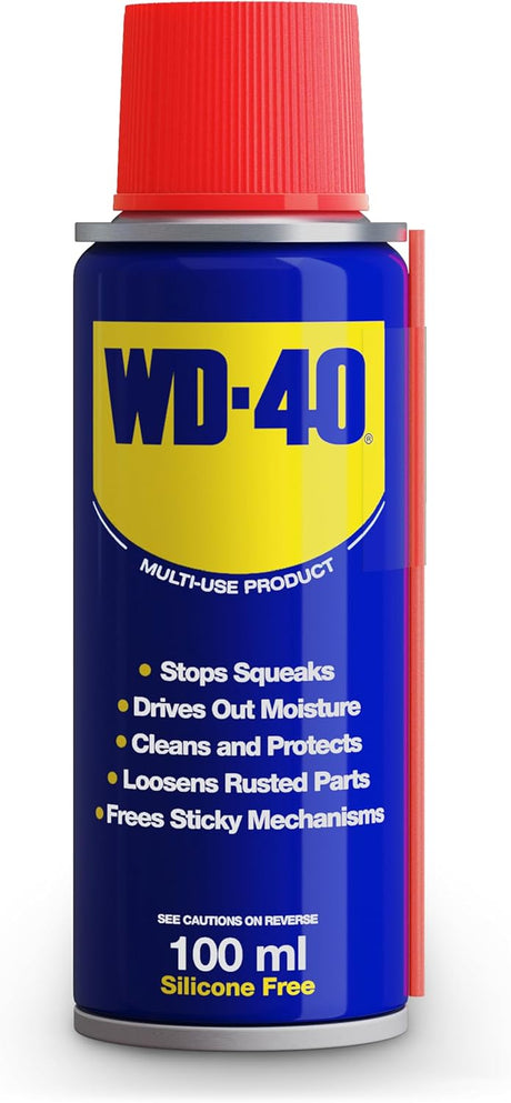 WD - 40 Multi - Use 100ml Spray Aerosol Can All - Purpose Lubricant, Cleans Rust, for Home & Workshop Use - Al Kabayel Discount CentreWD - 40 Multi - Use 100ml Spray Aerosol Can All - Purpose Lubricant, Cleans Rust, for Home & Workshop UseAutomotiveWD - 41Al Kabayel Discount Centre