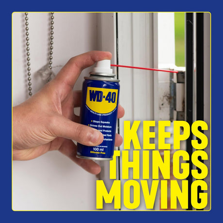 WD - 40 Multi - Use 100ml Spray Aerosol Can All - Purpose Lubricant, Cleans Rust, for Home & Workshop Use - Al Kabayel Discount CentreWD - 40 Multi - Use 100ml Spray Aerosol Can All - Purpose Lubricant, Cleans Rust, for Home & Workshop UseAutomotiveWD - 41Al Kabayel Discount Centre