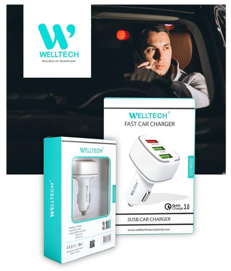 WELLTECH Fast Car Charger 3 USB Port - CCW035 - Al Kabayel Discount CentreWELLTECH Fast Car Charger 3 USB Port - CCW035Cords & AdaptersWELLTECHAl Kabayel Discount Centre