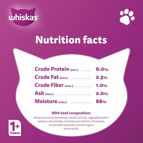 Whiskas Beef in Gravy Can Cat Food, 400g, for 1+ Years Adult Cats, Whiskas Cat Food in a Can, Complete & Balanced Nutrition - Al Kabayel Discount CentreWhiskas Beef in Gravy Can Cat Food, 400g, for 1+ Years Adult Cats, Whiskas Cat Food in a Can, Complete & Balanced NutritionPet SuppliesWHISKASAl Kabayel Discount Centre