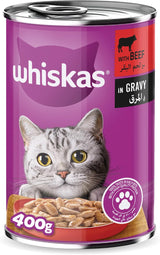 Whiskas Beef in Gravy Can Cat Food, 400g, for 1+ Years Adult Cats, Whiskas Cat Food in a Can, Complete & Balanced Nutrition - Al Kabayel Discount CentreWhiskas Beef in Gravy Can Cat Food, 400g, for 1+ Years Adult Cats, Whiskas Cat Food in a Can, Complete & Balanced NutritionPet SuppliesWHISKASAl Kabayel Discount Centre