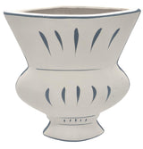 AKDC Contemporary Urn Shaped Clay Flower Vase 17cm*5cm*21cm, White and Blue