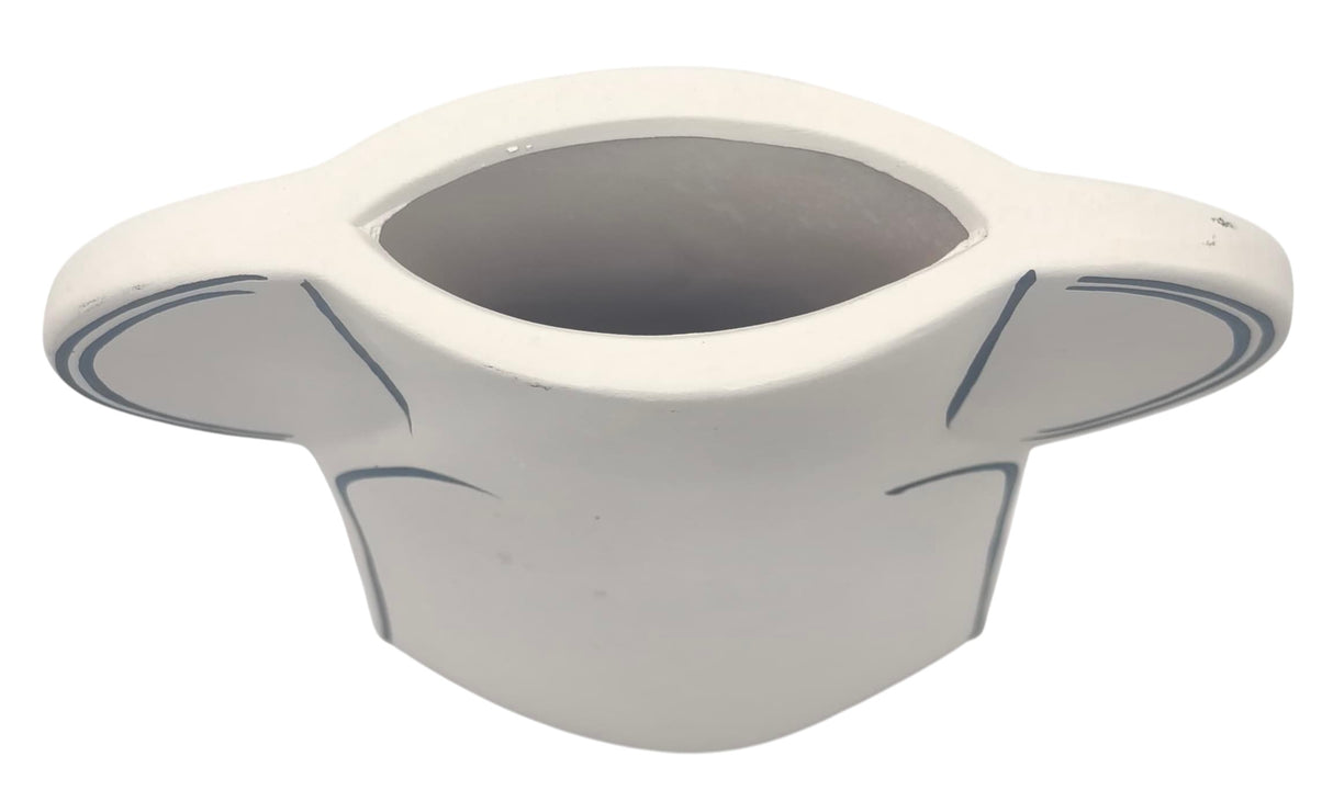 AKDC Silhouette Decorative Clay Flower Vase 16.5cm*5cm*22.5cm, White and Blue
