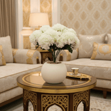 White Artificial Hydrangea Arrangement | Cream Sphere Pot | 35cm - Al Kabayel Discount CentreWhite Artificial Hydrangea Arrangement | Cream Sphere Pot | 35cmArtificial FloraAKDCAl Kabayel Discount Centre