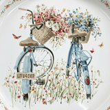 White & Blue Vintage Bicycles with Floral Design Enamel Plate – 26cm - Al Kabayel Discount CentreWhite & Blue Vintage Bicycles with Floral Design Enamel Plate – 26cmPlatesAKDCAl Kabayel Discount Centre