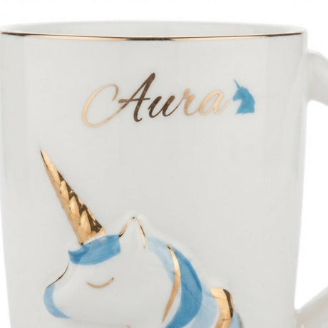 White & Blue with Gold Rim Unicorn Ceramic Mug - 400ml - Al Kabayel Discount CentreWhite & Blue with Gold Rim Unicorn Ceramic Mug - 400mlMugsAKDCAl Kabayel Discount Centre