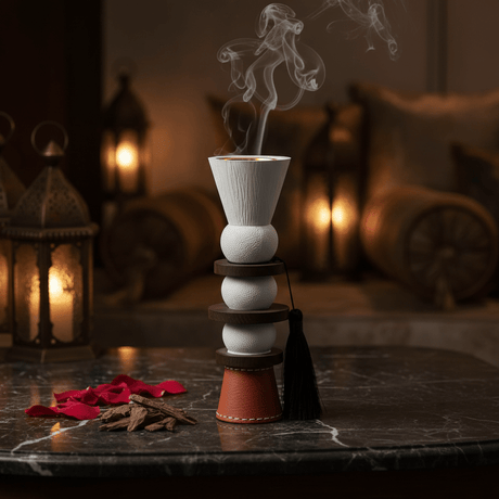 White & Brown Chalk Arabic Incense Burner 25cm - Al Kabayel Discount CentreWhite & Brown Chalk Arabic Incense Burner 25cmIncense burnerAKDCAl Kabayel Discount Centre
