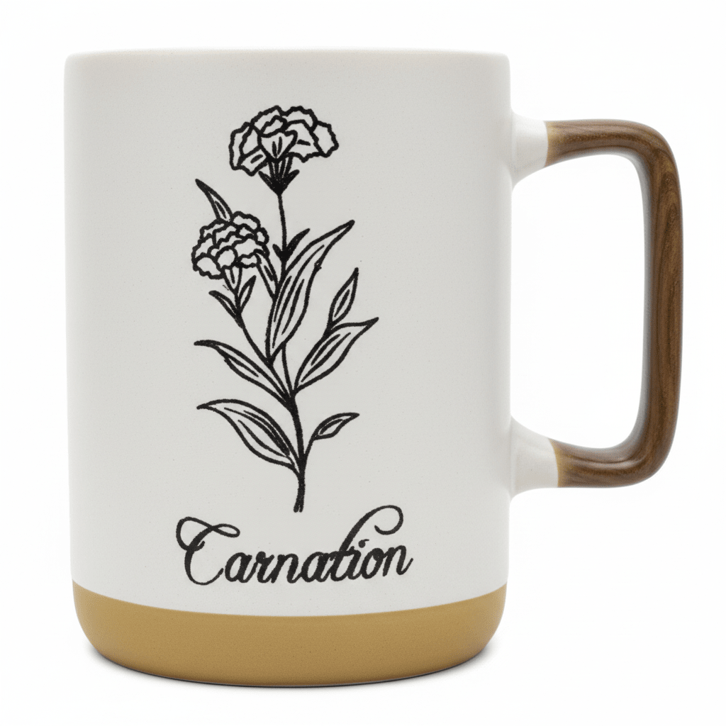 White Carnation Botanical Ceramic Mug - 350ml - Al Kabayel Discount CentreWhite Carnation Botanical Ceramic Mug - 350mlMugsAKDCAl Kabayel Discount Centre