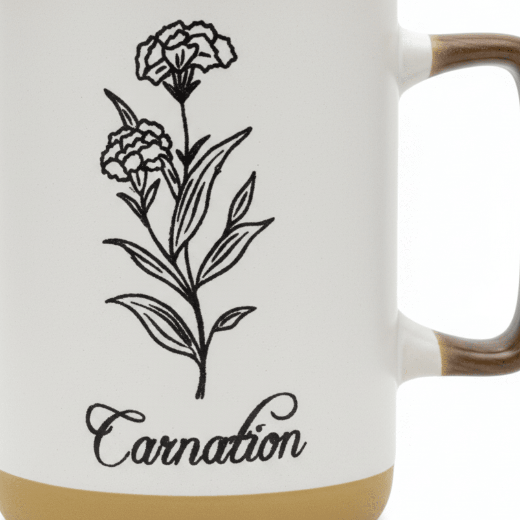 White Carnation Botanical Ceramic Mug - 350ml - Al Kabayel Discount CentreWhite Carnation Botanical Ceramic Mug - 350mlMugsAKDCAl Kabayel Discount Centre