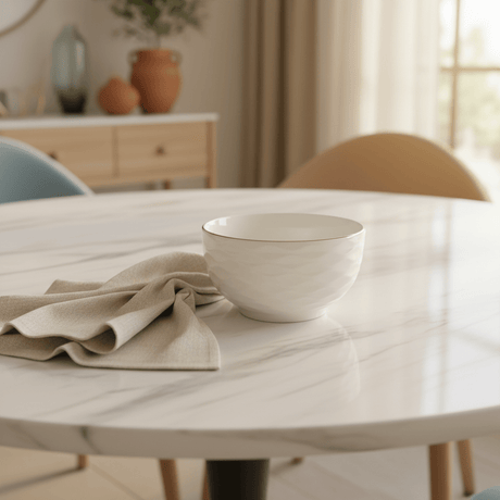 White Ceramic Bowl with Gold Rim - 4.5 Inch - Al Kabayel Discount CentreWhite Ceramic Bowl with Gold Rim - 4.5 InchBowlsAKDCAl Kabayel Discount Centre