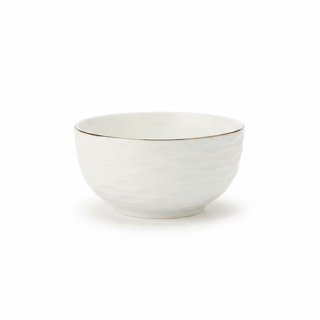 White Ceramic Bowl with Gold Rim - 4.5 Inch - Al Kabayel Discount CentreWhite Ceramic Bowl with Gold Rim - 4.5 InchBowlsAKDCAl Kabayel Discount Centre