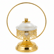 White Ceramic Candy Bowl with Gold Metal Holder & Lid – Elegant Serving Dish for Chocolates, Sweets & Dry Fruits – 12 × 30 cm - Al Kabayel Discount CentreWhite Ceramic Candy Bowl with Gold Metal Holder & Lid – Elegant Serving Dish for Chocolates, Sweets & Dry Fruits – 12 × 30 cmJars & Food SaversAKDCAl Kabayel Discount Centre