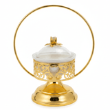 White Ceramic Candy Bowl with Gold Metal Holder & Lid – Elegant Serving Dish for Chocolates, Sweets & Dry Fruits – 12 × 30 cm - Al Kabayel Discount CentreWhite Ceramic Candy Bowl with Gold Metal Holder & Lid – Elegant Serving Dish for Chocolates, Sweets & Dry Fruits – 12 × 30 cmJars & Food SaversAKDCAl Kabayel Discount Centre