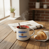 White Ceramic Coffee Mug 350ml – Brushstroke Design with Red Interior | Tea & Coffee Cup | Football World Cup Theme | - Al Kabayel Discount CentreWhite Ceramic Coffee Mug 350ml – Brushstroke Design with Red Interior | Tea & Coffee Cup | Football World Cup Theme |MugsAKDCAl Kabayel Discount Centre