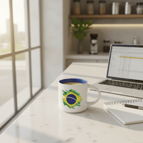 White Ceramic Coffee Mug 350ml with Brazil Flag & Neymar Jr Design - Al Kabayel Discount CentreWhite Ceramic Coffee Mug 350ml with Brazil Flag & Neymar Jr DesignMugsAKDCAl Kabayel Discount Centre