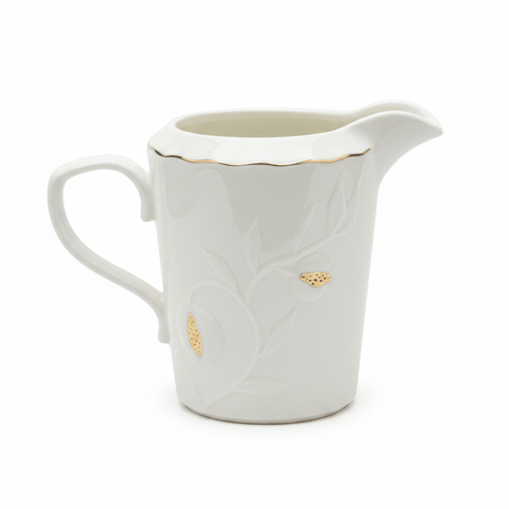 White Ceramic Creamer Jug with Gold Accent Design and Easy - Pour Handle – Stylish Milk Server (10×6 cm) - Al Kabayel Discount CentreWhite Ceramic Creamer Jug with Gold Accent Design and Easy - Pour Handle – Stylish Milk Server (10×6 cm)Jars & Food SaversAKDCAl Kabayel Discount Centre