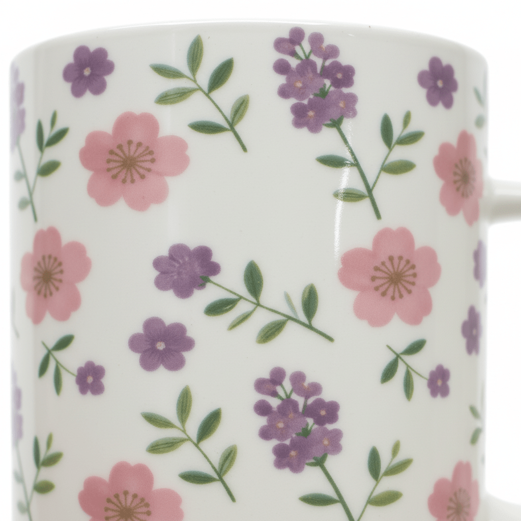 White Ceramic Floral Mug 350ml - Al Kabayel Discount CentreWhite Ceramic Floral Mug 350mlMugsAKDCAl Kabayel Discount Centre