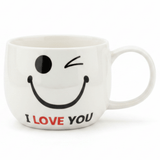 white ceramic mug I Love You Smiley Wink Ceramic Mug — 350ml | Perfect Gift Mug - Al Kabayel Discount Centrewhite ceramic mug I Love You Smiley Wink Ceramic Mug — 350ml | Perfect Gift MugMugsAKDCAl Kabayel Discount Centre
