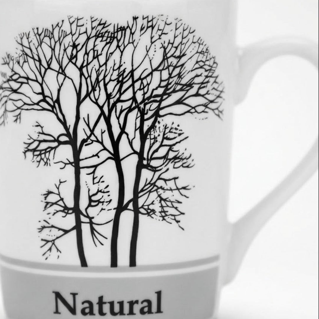 White Ceramic Mug With Black Tree Print – 400ml - Al Kabayel Discount CentreWhite Ceramic Mug With Black Tree Print – 400mlMugsAKDCAl Kabayel Discount Centre