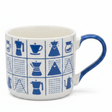 White Ceramic Mug with Blue Coffee Icons & Handle | 380ml | - Al Kabayel Discount CentreWhite Ceramic Mug with Blue Coffee Icons & Handle | 380ml |MugsAKDCAl Kabayel Discount Centre