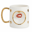 White Ceramic Mug with Gold Handle & Red Lips Charm — 350ml | Luxury Gift Mug - Al Kabayel Discount CentreWhite Ceramic Mug with Gold Handle & Red Lips Charm — 350ml | Luxury Gift MugMugsAKDCAl Kabayel Discount Centre