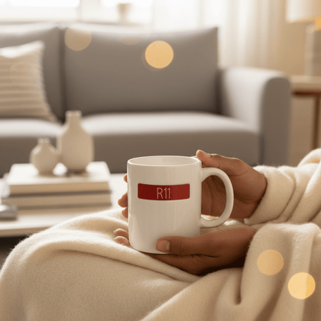 White Ceramic Mug with Red R11 Signature Design | 350ml Premium Coffee & Tea Mug - Al Kabayel Discount CentreWhite Ceramic Mug with Red R11 Signature Design | 350ml Premium Coffee & Tea MugMugsAKDCAl Kabayel Discount Centre