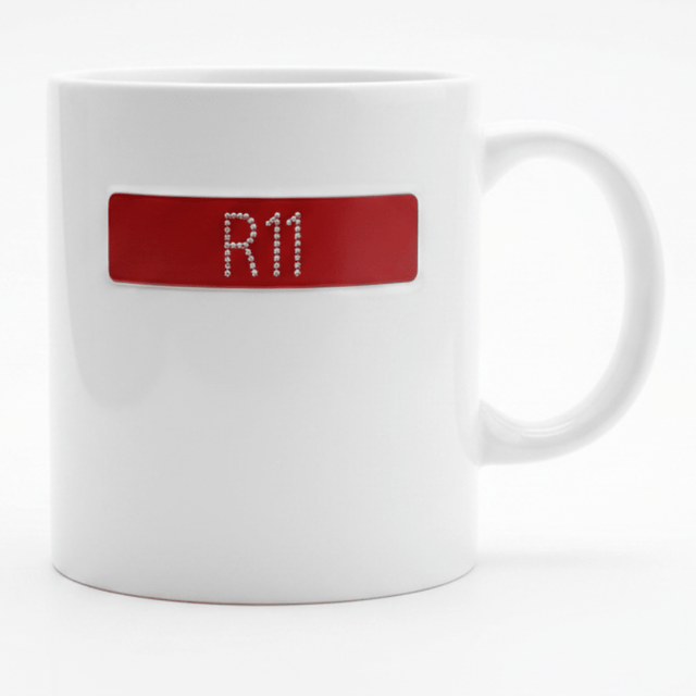 White Ceramic Mug with Red R11 Signature Design | 350ml Premium Coffee & Tea Mug - Al Kabayel Discount CentreWhite Ceramic Mug with Red R11 Signature Design | 350ml Premium Coffee & Tea MugMugsAKDCAl Kabayel Discount Centre