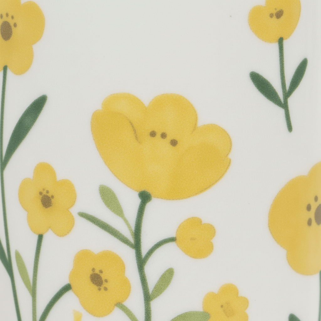 White Ceramic Mug with Yellow Wildflower Print - 350ml - Al Kabayel Discount CentreWhite Ceramic Mug with Yellow Wildflower Print - 350mlMugsAKDCAl Kabayel Discount Centre