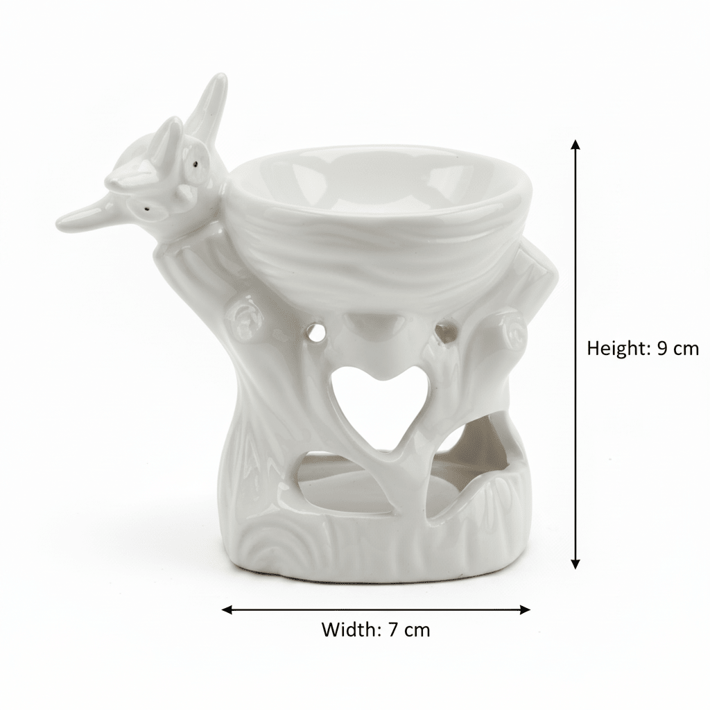 White Ceramic Oil Burner – Bird Figurine - 9×7 cm - Al Kabayel Discount CentreWhite Ceramic Oil Burner – Bird Figurine - 9×7 cmHome Décor AccentsAKDCAl Kabayel Discount Centre